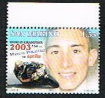 SAN MARINO - UNIF1981 -  2004 MOTOMONDIALE 2003. MANUEL POGGIALI CAMPIONE DEL MONDO NELLA CLASSE 250 CC    - NUOVI ** - Ongebruikt