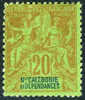 New Caledonia #49 Mint Hinged 20c Red/Green From 1892 - Ongebruikt