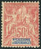 New Caledonia #54 Mint Hinged 50c Carmine/Rose From 1892 - Neufs