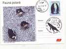 M881 Postal Card Romania Explorateurs Antartica Fauna Polar Pinguins Perfect Shape - Pingouins & Manchots