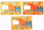 CINA  - CHINA MOBILE - GSM SIM CARD - MASCOTTE:  3 DIFFERENT WITHOUT CHIP   -  RIF. 2766 - Chine