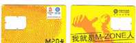 CINA  - CHINA MOBILE - GSM SIM CARD (WITHOUT CHIP)   - M-ZONE: BEIJING 2008  -  RIF. 2773 - Chine