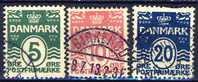 ##Denmark 1912. Michel 63-65. Cancelled(o) - Gebruikt