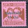 Junta De Socorros OROPESA (Castellon) Habilitado 10 Cts, Guerra Civil * - Spanish Civil War Labels