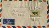 Gambia 2002 Cover To England UK - Rottweiler Dog - Gambie (1965-...)