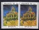 France N° 2054a  XX Tableau L´Eglise D´Auvers Sur Oise De Van Gogh Variété Couleur Orange Au Lieu De Jaune TB - Unused Stamps