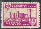 Pro Paro MALLOCA 20 Cts, Control Al Dorso, Guerra Civil ** - Spanish Civil War Labels