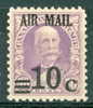 1929 Canal Zone 10c Air Mail Overprint Issue #C4 MH - Zona Del Canal