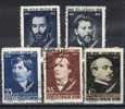 Rumania,personajes 1958,  Yvert Num 1565-9 º - Used Stamps