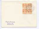 Denmark Cover With A Block Of 4 Stamps Forum Copenhagen Industries Fair 18-2-1949 - Storia Postale