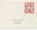 Denmark Cover With A Block Of 4 Stamps Forum Copenhagen Industries Fair 2-4-1948 - Covers & Documents