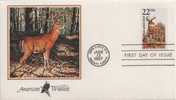 Delcampe - ETATS-UNIS USA 1749 FDC American Wildlife : Weisswedelhirsch Cerf - Wild