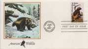 ETATS-UNIS USA 1759 FDC American Wildlife : Vielfrass Carcajou - Roditori