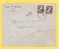 845 Op Brief Met Stempel BRUXELLES Met Naamstempel (Griffe) BURST - Linear Postmarks