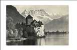 Cp, Suisse, Montreux, Château De Chillon, Et Les Dents Du Midi, Voyagée 1962 - Mon