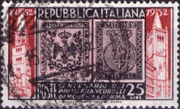 VARIETA 1952 - FRANCOBOLLI MODENA E PARMA - COLORE NERO SPOSTATO IN BASSO E A DESTRA - Variedades Y Curiosidades