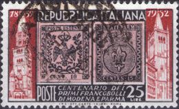 VARIETA 1952 - FRANCOBOLLI MODENA E PARMA - COLORE NERO SPOSTATO IN BASSO - Plaatfouten En Curiosa