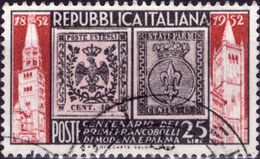 VARIETA 1952 - FRANCOBOLLI MODENA E PARMA - COLORE NERO SPOSTATO IN ALTO E A SINISTRA - Errors And Curiosities