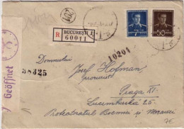 ROUMANIE - 1943 - LETTRE Avec CENSURES De BUCAREST Pour PRAGUE - GUERRE 39/45 - 2de Wereldoorlog (Brieven)