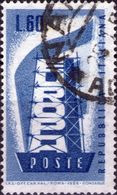 VARIETA 1956 - EUROPA - DOPPIA STAMPATA DELL'AZZURRO SPOSTATA IN BASSO E A DESTRA - Varietà E Curiosità