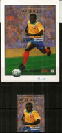 Faustino Asprilla. (Forward) To Parma, Newcastle United & The Colombia National Team. Stamp + Miniature Sheet Mint ** - Clubs Mythiques