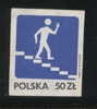 POLAND SOLIDARNOSC ROADSIGN MAN DESCENDING STAIRS (SOLID0135/0988A) Health And Safety - Vignettes Solidarnosc
