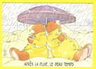 OURS A LA PLAGE Sous La Pluie Mangeant Une Glace  "Après La Pluie Le Beau Temps" écrite 1991 Desing Geertt Edit Outland - Ours