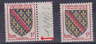 VARIETE N° YVERT 1002  BLASON BOURBONNAIS   NEUFS LUXES    VOIR DESCRIPTIF - Ongebruikt