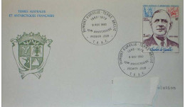 Pli Terre Adélie De Gaulle Sur Enveloppe Blason TAAF. EPF. PEV - Covers & Documents