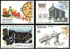 ESPAÑA 1988 - TURISMO - Edifil 2935-38 - Yvert 2551-2551 + 2571-2572 - Hühnervögel & Fasanen