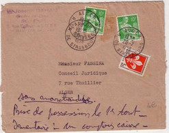 ALGERIE - LETTRE De ALGER Pour ALGER - 1959 - MOISSONNEUSE + ARMOIRIES - - Lettres & Documents