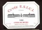 Etiquette De Vin Côtes De Bourg 1986 -  Cuvée E.S.I.C.I. /  7 ème Promotion - Militaire