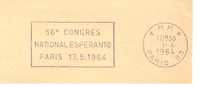1964, Congrès, Paris - Flamme Secap En Port Payé - Devant D'enveloppe   (G301) - Esperánto