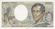 - FRANCE - BILLETS - MONTESQUIEU - 200 F - 1981 - N° E 007 - 246883 - - 200 F 1981-1994 ''Montesquieu''