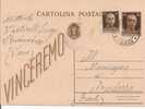 CARTOLINA POSTALE Cent..30+30 -VINCEREMO - VIAGGIATA  12/3/1945 - TIMBRO S. GIOVANNI D'ASSO SIENA  -VERIFICA  PER CENSUR - Entiers Postaux