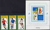 Fussball Zur Ausstellung Espana 1984 Bulgarien 3127/9+Block 141 ** 23€ Stamp On Stamp BG #3130 E #2533 Sheet Bf BULGARIA - Corréo Aéreo