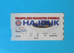 HAJDUKv SK STURM Graz - 2000. Inter. Friendly Football Match Ticket Soccer Fussball Foot Billet Austria Osterreich - Tickets & Toegangskaarten