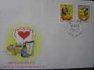 FDC 1996 Care Disabled Person Stamps Wheelchair Computer Heart Drawing Hand - Computers