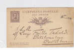 F-0488- 2 -  Lineare Ficuzza Su Intero Postale Umberto - Palermo - Colletteria 1889 - Ganzsachen
