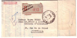 GANDON  -Yvert N°719B X 4  Sur LETTRE RECOMMANDEE De MARSEILLE REPUBLIQUE (BDR) -1948 - 1945-54 Marianne (Gandon)
