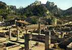 SAINT REMY DE PROVENCE : Les Fouilles Du Glanum : Vue Sur Le Quartier Bas. Dans Le Fons Les Alpilles - Saint-Remy-de-Provence