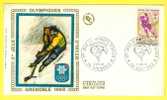 1968 Jeux Olympiques De Grenoble 1968 1er Jour 06/02/1968 Tp 15443 Hockey Sur Glace - Covers & Documents