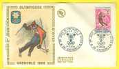 1968 Jeux Olympiques De Grenoble 1er Jour 27/01/1968 Tp 1547 SKI SLALOM - Lettres & Documents