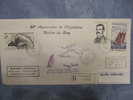 419 Volcan Haroun Tazieff Dessin Autographe Signature Recommandé Registered TAAF Amiens Boulogne Cherbourg Rio Kerguelen - Volcanes