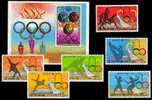 North Korea Stamps +s/s 1976 Olympic Games Gymnastics Diving Fencing Judo Race Sport - Buceo