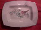 Cendrier En Porcelaine Lenox Seranade Made In USA - Decor Oiseaux Et Fleurs - Andere & Zonder Classificatie