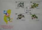 FDC Taiwan 1991 Plant Stamps Flower Flora 4-2 Plants - FDC