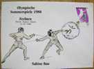 1988 SEOUL OLYMPIC GAMES FENCING FECHTEN COVER SABINE BAU - Fencing