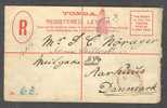 Tonga 1894 Registered Cover No. 63 To Aarhus Denmark - Bisected Stamp - VERY SCARCE COVER & Destination !! (2 Scans) - Tonga (...-1970)