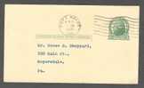 United States Postal Stationery Ganzsache Entier 1 C Jefferson FORT WAYNE Ind. 1921 To Meyersdale Pa. - 1921-40